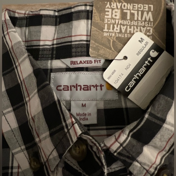 Carhartt Relaxed Fit Short Sleeve Plaid Button Down Shirt NWT - Picture 4 of 5